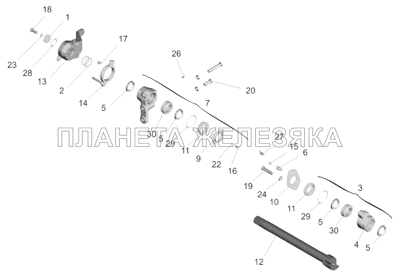 Привод тормозного механизма заднего моста МАЗ-6303A3, 6303A5